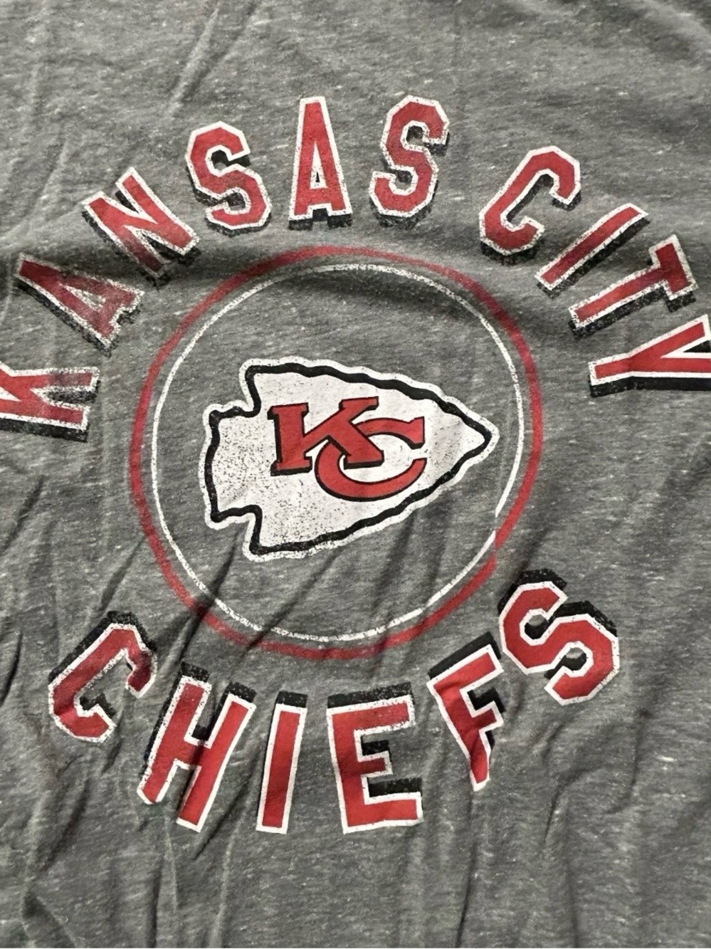 Men’s Kansas City Chiefs Football Grey Short Sleeve T Shirt Size Medium - Picture 2 of 3